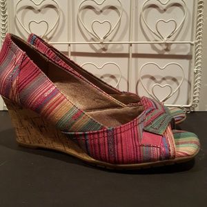 Life Stride Memory Foam Multicolor Wedges